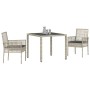 Conjunto de Comedor de Jardín de 3 Piezas con Cojines Gris Claro de Poliratán von , Gartenstühle - Ref: Foro24-3334895, Preis...