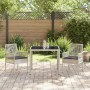 Conjunto de Comedor de Jardín de 3 Piezas con Cojines Gris Claro de Poliratán von , Gartenstühle - Ref: Foro24-3334895, Preis...