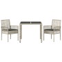 Conjunto de Comedor de Jardín de 3 Piezas con Cojines Gris Claro de Poliratán von , Gartenstühle - Ref: Foro24-3334895, Preis...