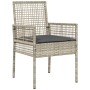 Set de Comedor de Jardín de 5 Piezas con Cojines Gris Claro de Poliratán by , Garden chairs - Ref: Foro24-3334896, Price: 310...