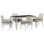 Conjunto de Comedor de Jardín de 5 Piezas con Cojines Gris Claro de Poliratán von , Gartenstühle - Ref: Foro24-3334897, Preis...