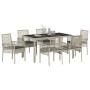 Juego de comedor de jardín de 7 piezas con cojines en gris claro de poliratán von , Gartenstühle - Ref: Foro24-3334898, Preis...