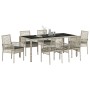 Juego de Comedor de Jardín de 7 Piezas con Cojines en Polirratán Gris Claro von , Gartenstühle - Ref: Foro24-3334899, Preis: ...