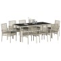 Conjunto de Comedor de Jardín de 9 Piezas Gris Claro Poliratán von , Gartenstühle - Ref: Foro24-3334900, Preis: 565,83 €, Rab...