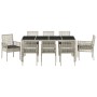 Conjunto de Comedor de Jardín de 9 Piezas Gris Claro Poliratán von , Gartenstühle - Ref: Foro24-3334900, Preis: 565,83 €, Rab...