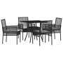 Juego de comedor de jardín de 5 piezas negro de poliratán von , Gartenstühle - Ref: Foro24-3334924, Preis: 307,55 €, Rabatt: %