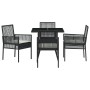 Juego de comedor de jardín de 5 piezas negro de poliratán von , Gartenstühle - Ref: Foro24-3334924, Preis: 307,55 €, Rabatt: %