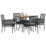 Conjunto de comedor de jardín de 5 piezas con cojines en negro de poliratán von , Gartenstühle - Ref: Foro24-3334936, Preis: ...