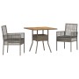 Conjunto de Comedor de Jardín de 3 Piezas con Cojines Gris Ratán Polímero by , Garden chairs - Ref: Foro24-3334937, Price: 19...