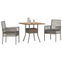 Conjunto de Comedor de Jardín de 3 Piezas con Cojines Gris Ratán Polímero by , Garden chairs - Ref: Foro24-3334937, Price: 19...