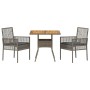 Conjunto de Comedor de Jardín de 3 Piezas con Cojines Gris Ratán Polímero by , Garden chairs - Ref: Foro24-3334937, Price: 19...