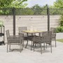 Juego de Comedor de Jardín de 5 Piezas con Cojines Gris Poliratán by , Garden chairs - Ref: Foro24-3334938, Price: 296,28 €, ...