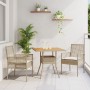 Juego de Comedor de Jardín de 3 Piezas con Cojines Beige Poliratán by , Garden chairs - Ref: Foro24-3334939, Price: 192,40 €,...