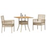 Juego de Comedor de Jardín de 3 Piezas con Cojines Beige Poliratán by , Garden chairs - Ref: Foro24-3334939, Price: 192,40 €,...