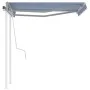 Toldo manual retráctil con postes azul y blanco 3,5x2,5 m de vidaXL, Toldos - Ref: Foro24-3069916, Precio: 496,75 €, Descuent...