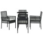 Juego de Comedor de 5 Piezas Negro Poliratán von , Gartenstühle - Ref: Foro24-3334942, Preis: 262,97 €, Rabatt: %