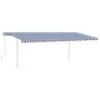 Manual retractable awning with blue and white LED 6x3.5 m by vidaXL, Awnings - Ref: Foro24-3070081, Price: 862,03 €, Discount: %