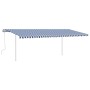 Manuell ausfahrbare Markise mit blauer und weißer LED 6x3,5 m von vidaXL, Markisen - Ref: Foro24-3070081, Preis: 848,48 €, Ra...
