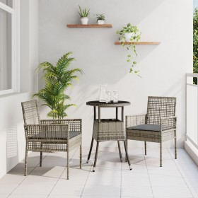 Juego de Comedor de Jardín de 3 Piezas Gris Ratán Sintético de , Sillas de jardín - Ref: Foro24-3334945, Precio: 173,94 €, De...