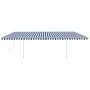 Manual retractable awning with blue and white LED 6x3.5 m by vidaXL, Awnings - Ref: Foro24-3070081, Price: 862,03 €, Discount: %