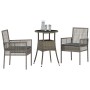 Juego de Comedor de Jardín de 3 Piezas Gris Ratán Sintético de , Sillas de jardín - Ref: Foro24-3334945, Precio: 162,72 €