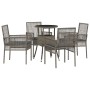 Conjunto de Comedor de Jardín de 5 Piezas Gris Poliratán de , Sillas de jardín - Ref: Foro24-3334946, Precio: 270,60 €