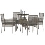 Conjunto de Comedor de Jardín de 5 Piezas Gris Poliratán von , Gartenstühle - Ref: Foro24-3334946, Preis: 271,11 €, Rabatt: %
