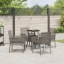 Conjunto de Comedor de Jardín de 5 Piezas Gris Poliratán von , Gartenstühle - Ref: Foro24-3334946, Preis: 271,11 €, Rabatt: %