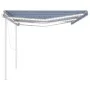 Manuell ausfahrbare Markise mit blauer und weißer LED 6x3,5 m von vidaXL, Markisen - Ref: Foro24-3070081, Preis: 862,03 €, Ra...