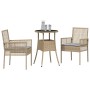 Juego de Comedor de Jardín Set de 3 Beige Mimbre, Vidrio Duradero von , Gartenstühle - Ref: Foro24-3334947, Preis: 166,16 €, ...