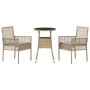 Juego de Comedor de Jardín Set de 3 Beige Mimbre, Vidrio Duradero von , Gartenstühle - Ref: Foro24-3334947, Preis: 166,16 €, ...