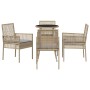 Conjunto de Comedor de Jardín de 5 Piezas Beige Polirratán by , Garden chairs - Ref: Foro24-3334948, Price: 274,91 €, Discoun...