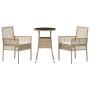 Juego de Comedor de Jardín de 3 Piezas Beige Polirratán by , Garden chairs - Ref: Foro24-3334949, Price: 165,70 €, Discount: %