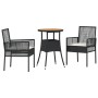 Juego de Comedor de Jardín de 3 Piezas Negro Poliratán de , Sillas de jardín - Ref: Foro24-3334951, Precio: 159,65 €, Descuen...