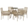 Conjunto de Comedor de Jardín Beige de Ratán Polivarato von , Gartenstühle - Ref: Foro24-3334950, Preis: 273,42 €, Rabatt: %
