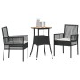 Juego de Comedor de Jardín de 3 Piezas Negro Poliratán de , Sillas de jardín - Ref: Foro24-3334951, Precio: 159,65 €, Descuen...