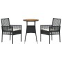 Juego de Comedor de Jardín de 3 Piezas Negro Poliratán de , Sillas de jardín - Ref: Foro24-3334951, Precio: 159,65 €, Descuen...