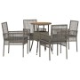 Conjunto de Muebles de Comedor Conjunto de 5 Gris Ratán, Vidrio von , Gartenstühle - Ref: Foro24-3334954, Preis: 270,33 €, Ra...