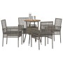 Conjunto de Muebles de Comedor Conjunto de 5 Gris Ratán, Vidrio von , Gartenstühle - Ref: Foro24-3334954, Preis: 270,33 €, Ra...