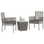 Set de Bistro de Jardín de 3 Piezas con Cojines en Gris de Poliratán von , Gartenstühle - Ref: Foro24-3334957, Preis: 158,96 ...