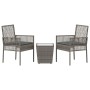 Set de Bistro de Jardín de 3 Piezas con Cojines en Gris de Poliratán von , Gartenstühle - Ref: Foro24-3334957, Preis: 158,96 ...