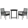 Conjunto de Bistro de Jardín de 3 Piezas con Cojines de Ratán Sintético Negro by , Garden chairs - Ref: Foro24-3334962, Price...
