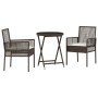 Juego de Bistro de Jardín de 3 Piezas con Cojines Marrón de Poliratán by , Garden chairs - Ref: Foro24-3334963, Price: 170,27...