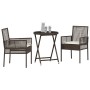 Juego de Bistro de Jardín de 3 Piezas con Cojines Marrón de Poliratán by , Garden chairs - Ref: Foro24-3334963, Price: 170,27...