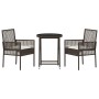 Juego de Bistro de Jardín de 3 Piezas con Cojines Marrón de Poliratán by , Garden chairs - Ref: Foro24-3334963, Price: 170,27...