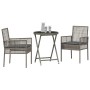 Conjunto de Bistro de Jardín de 3 Piezas con Cojines Gris de Poliratán by , Garden chairs - Ref: Foro24-3334964, Price: 167,6...