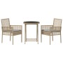 Conjunto de Bistro de Jardín de 3 Piezas con Cojines Beige de Poliratán von , Gartenstühle - Ref: Foro24-3334965, Preis: 171,...