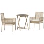 Conjunto de jardín bistró de 3 piezas con cojines beige de poliratán von , Gartenstühle - Ref: Foro24-3334966, Preis: 180,23 ...