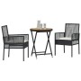 Set de Bistro de Jardín de 3 Piezas con Cojines Ratané Negro von , Gartenstühle - Ref: Foro24-3334967, Preis: 164,04 €, Rabat...