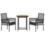 Set de Bistro de Jardín de 3 Piezas con Cojines Ratané Negro von , Gartenstühle - Ref: Foro24-3334967, Preis: 164,04 €, Rabat...